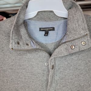 Banana Republic Full Snap / Zip Sweater Jacket Dark Grey - Size Large